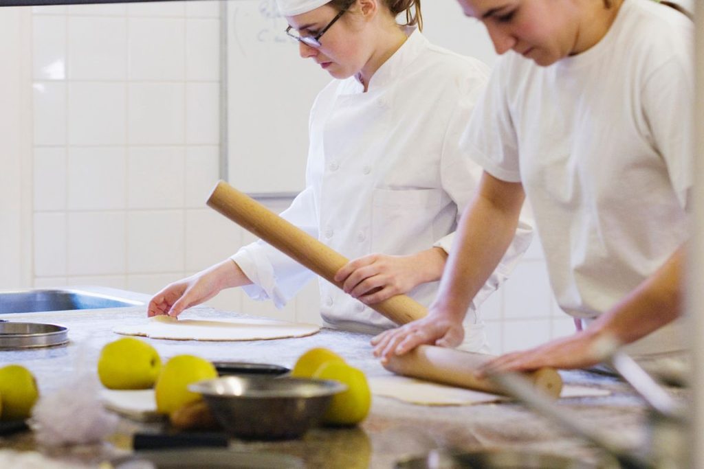 Students in Culinary School Baking Class