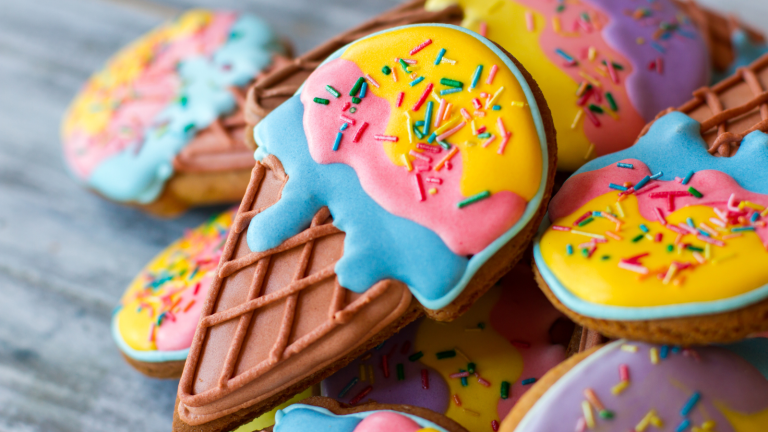 Colourful decorated cookies